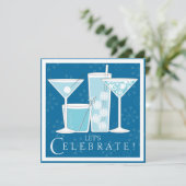 ブルーホリデーカクテルお祝いパーティの招待状 招待状 (スタンド正面)