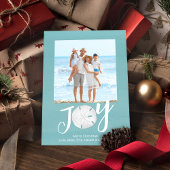 ブルーホリデークリスマスフォトウォーターカラービーチ シーズンカード