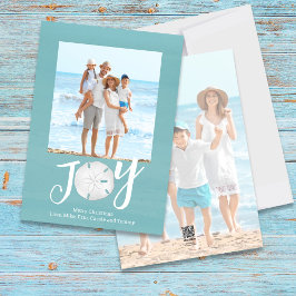 ブルーホリデークリスマスフォトウォーターカラービーチ シーズンカード