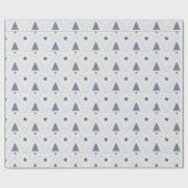 ブルーホリデーツリーアンドスターラッピング紙 ラッピングペーパー (フラット)