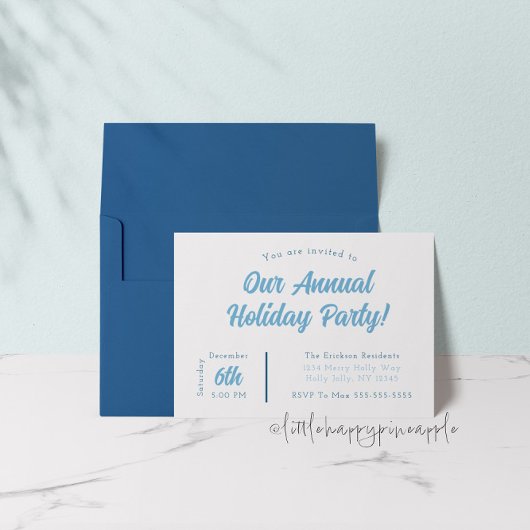 ブルーホリデーパーティー招待状 招待状