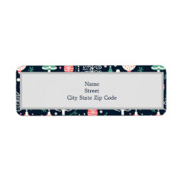 ブルーホリデープリントクリスマス ラベル