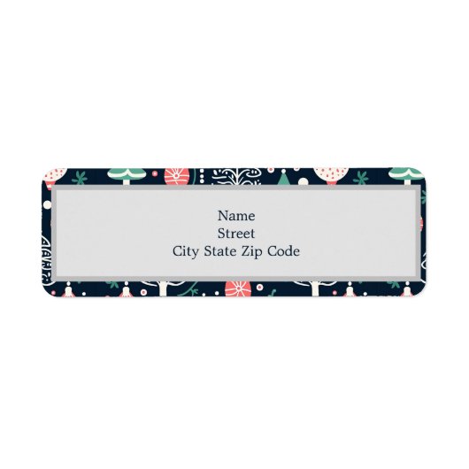 ブルーホリデープリントクリスマス ラベル (正面)