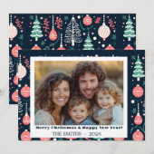 ブルーホリデープリントフォトクリスマスカード シーズンカード (正面/裏面)