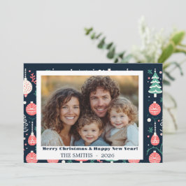 ブルーホリデープリントフォトクリスマスカード シーズンカード