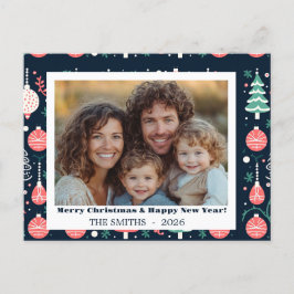 ブルーホリデープリントフォトクリスマスカード シーズンポストカード