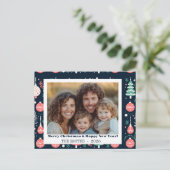 ブルーホリデープリントフォトクリスマスカード シーズンポストカード (スタンド正面)