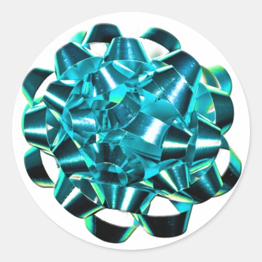 ブルーホリデーボウクリスマスシーズンエンベロープステッカー ラウンドシール (正面)