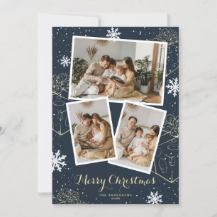ブルーホリデーメリークリスマスプレゼント写真カード シーズンカード