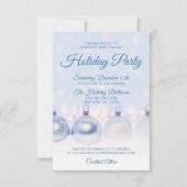 ブルーホリデー・パーティ・オフィスの会社従業員 招待状 (正面)