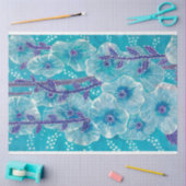 ブルーホリホックマローマルバフラワー絵画ズ 薄葉紙 (クラフト)