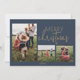 ブルーホリメリーデークリスマスカード シーズンカード