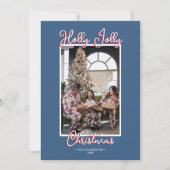 ブルーホリーすてきクリスマス家族の写真 シーズンカード (正面)