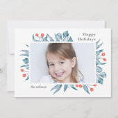 ブルーホリーベリーモダンのミニマル写真 シーズンカード (正面)