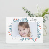 ブルーホリーベリーモダンのミニマル写真 シーズンカード (スタンド正面)