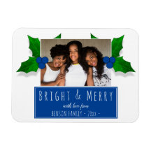 ブルーホリーベリー植物の葉フォトクリスマス