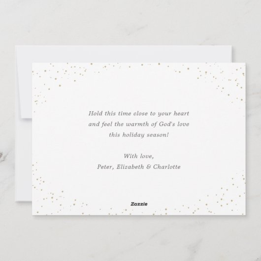 ブルーホリー出生シーンクリスチャンクリスマス シーズンカード (裏面)