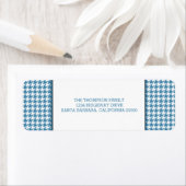 ブルーホリ千鳥格子のデイ住所 シール (インサイチュ)