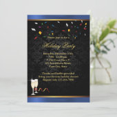 ブルーホリ縁どデ企業のーパーティー招待状 招待状 (スタンド正面)