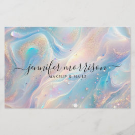 ブルーホログラフィックオパール金ゴールドグリッターメイクアップ、美しい チラシ