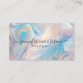 ブルーホログラフィックオパール金ゴールドグリッターメイクアップ、美しい 名刺 (正面)