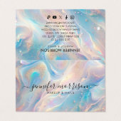 ブルーホログラフィックオパール金ゴールドグリッターメイクアップ、美しい 名刺 (外部フラット)