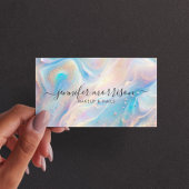 ブルーホログラフィックオパール金ゴールドグリッターメイクアップ、美しい 名刺