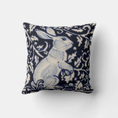 ブルーホワイスタンディングラビットハレバニーチノワセリー クッション (裏面)