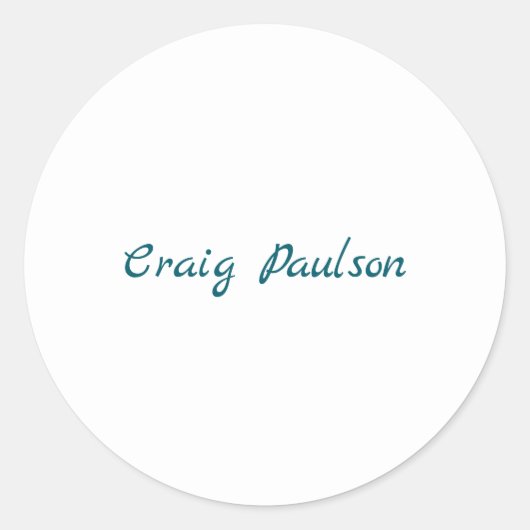 ブルーホワイトあなたの名前の特別なミニマユニークリスト ラウンドシール (正面)