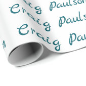 ブルーホワイトあなたの名前の特別なミニマユニークリスト ラッピングペーパー (ロールコーナー)