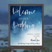 ブルーホワイトのスノーフレークが我々の手に結婚届く ポスター