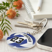 ブルーホワイトまたはANYカラーバレーボール キーホルダー (正面右)