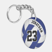 ブルーホワイトまたはANYカラーバレーボール キーホルダー (正面左)