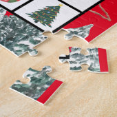 ブルーホワイトよくはしゃぐクリスマスビンゴジグソーパズル ジグソーパズル (側面)