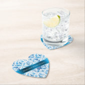 ブルーホワイトろうけつ染めフローラブライダルシャワー ペーパーコースター (インサイチュ)