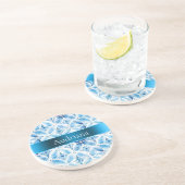 ブルーホワイトろうけつ染めフローラ コースター (側面)