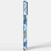 ブルーホワイトろうけつ染めフローラ Case-Mate iPhoneケース (裏面 / 右)