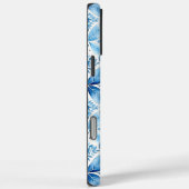 ブルーホワイトろうけつ染めフローラ Case-Mate iPhoneケース (裏面 / 右)