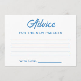 ブルーホワイトアドベンチャーアワイおもしろいトレンディーベビーシャワー アドバイスカード