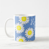 ブルーホワイトアンドイエローホームスウィートホームデイジー コーヒーマグカップ (左)