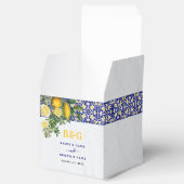 ブルーホワイトイエロー地中海のタイルレモンズ結婚ーズ フェイバーボックス (オープン)