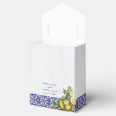 ブルーホワイトイエロー地中海のタイルレモンズ結婚ーズ フェイバーボックス (オープン)