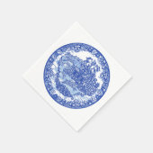 ブルーホワイトウィローラビットナプキクラシックンスお洒落ズ スタンダードカクテルナプキン (角)