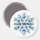 ブルーホワイトウィンタースノーフレーククリスマス マグネット (正面/裏面)