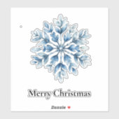 ブルーホワイトウィンタースノーフレーク シール (シート)