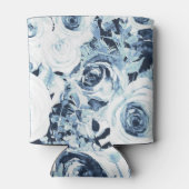 ブルーホワイトウィンターフローラバラヴィンテージシャビーシック 缶クーラー (裏面)