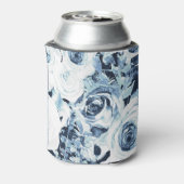 ブルーホワイトウィンターフローラバラヴィンテージシャビーシック 缶クーラー (缶裏面)