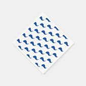 ブルーホワイトウェーブパーティー紙 スタンダードカクテルナプキン (角)