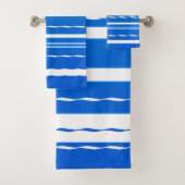 ブルーホワイトウェーブ航海のバスタオルセット バスタオルセット (インサイチュ)