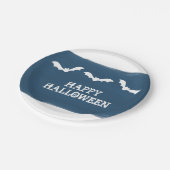 ブルーホワイトウォーター色こうもりハロウィーン ペーパープレート (アングル)